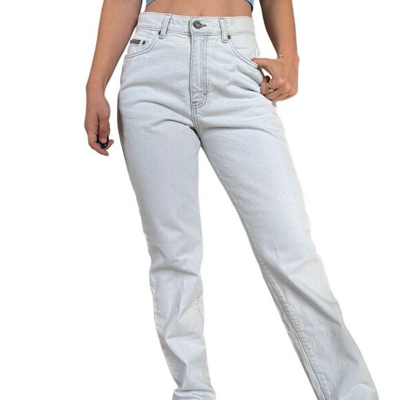 Vintage 90s Calvin Klein Straight Leg White Mom Jeans High Rise Size 10 USA Made - Picture 2 of 12